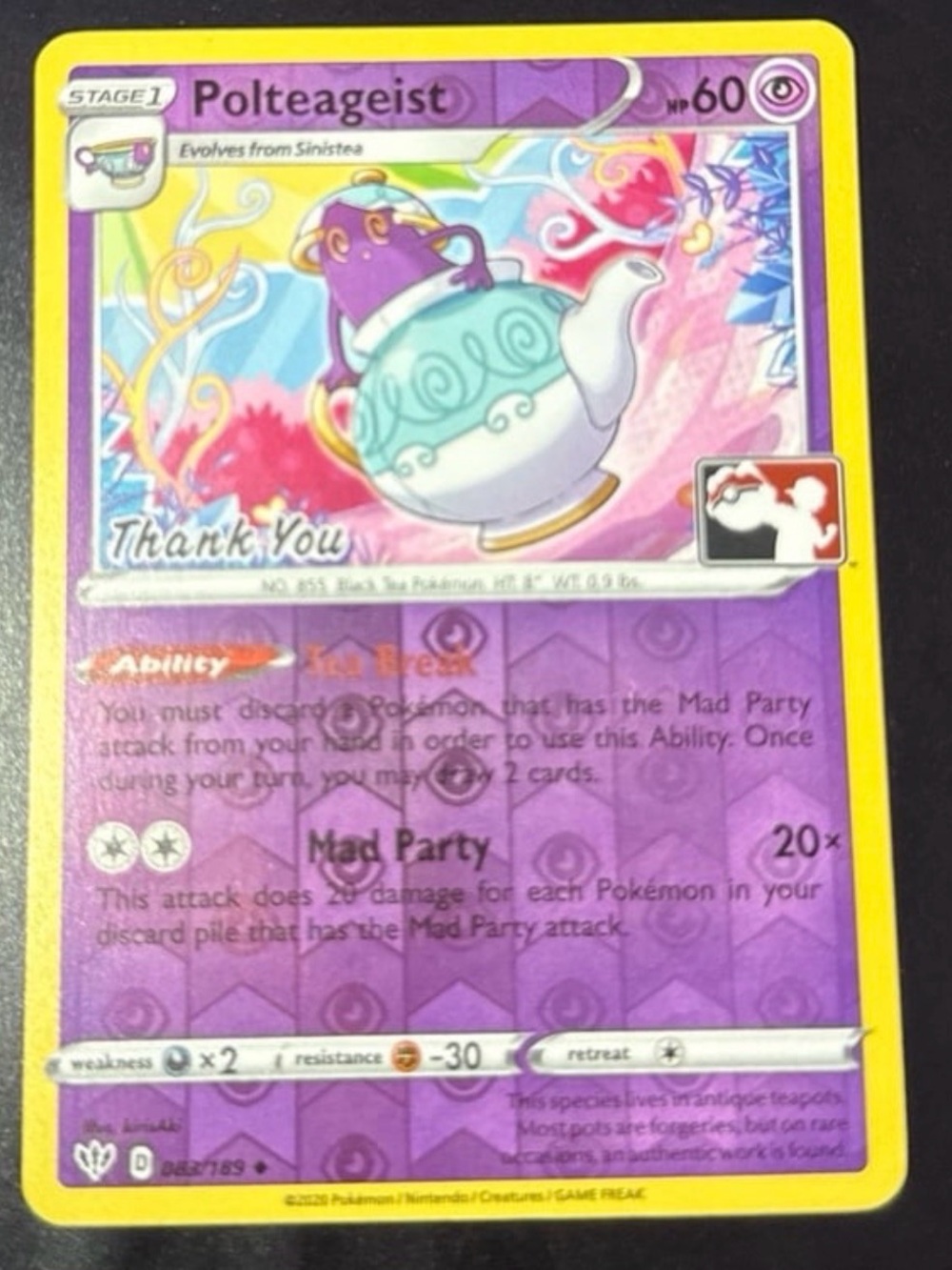 Polteageist 83/189 League Champions ‘Thank You’ Promo 2020 released Art Rare